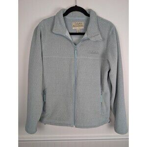 Cabelas Fleece Polartec Jacket Full Zip Women’s Large Sage Green Zip Pockets